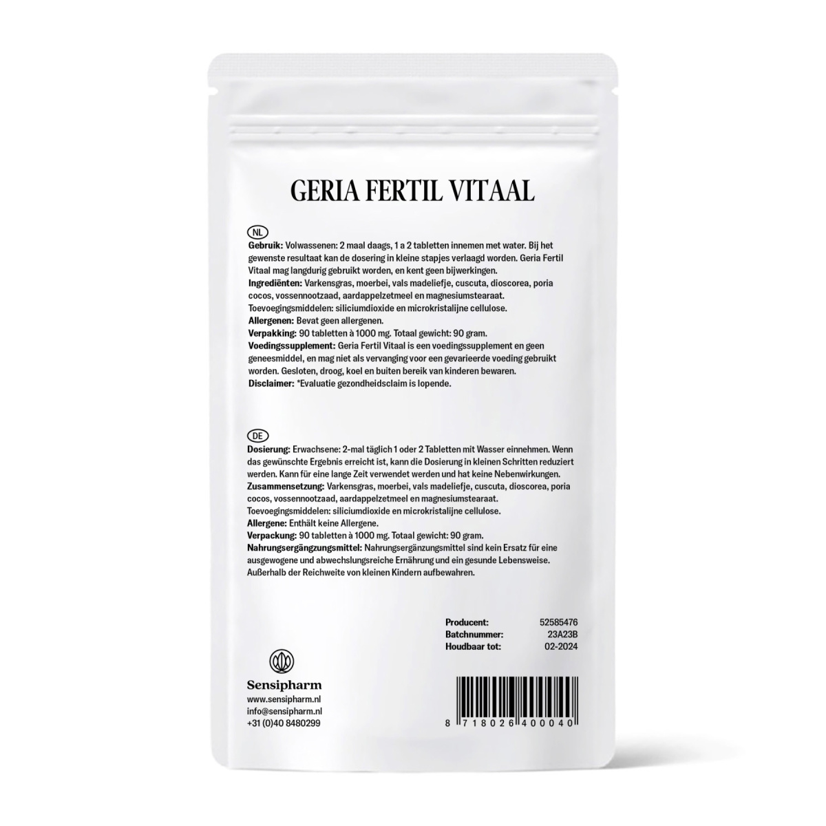 Geria Fertil Vitaal - 1000 mg. 90 tabl.