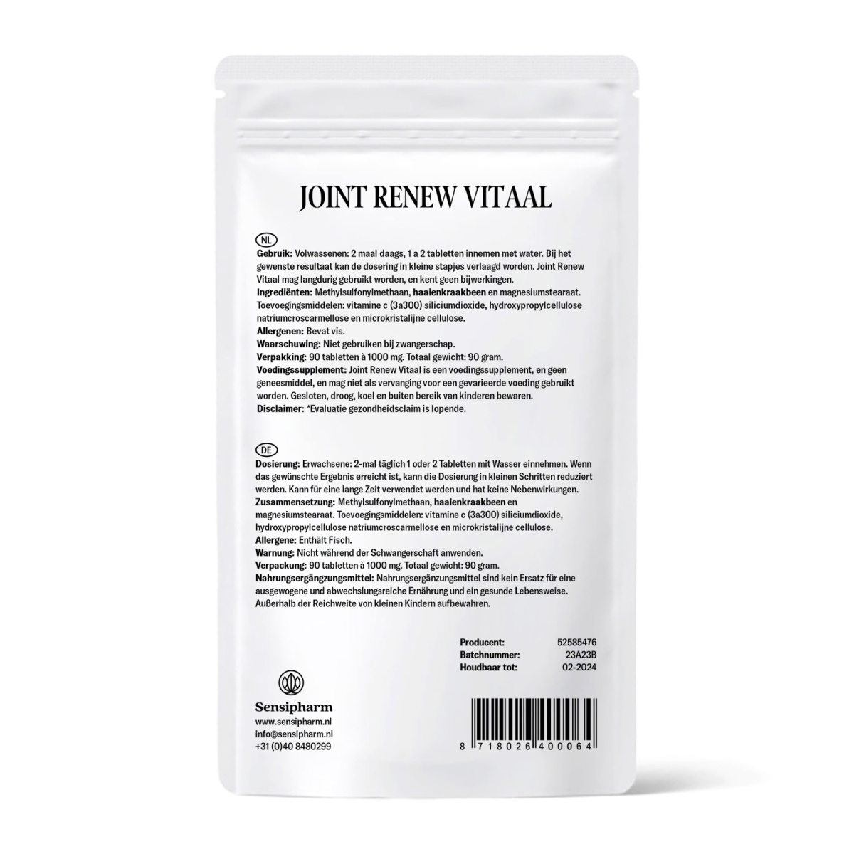 Joint Renew Vitaal - 1000 mg. 90 tabl.
