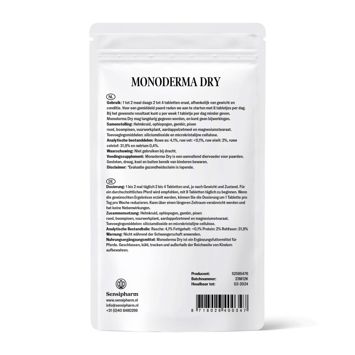 Monoderma Dry - 1000 mg. 180 tabl.