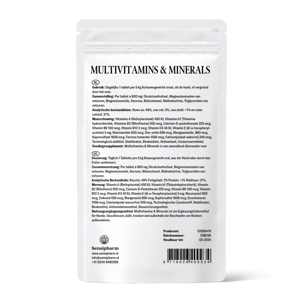 Multivitamins & Minerals Hond - 250 tabl.