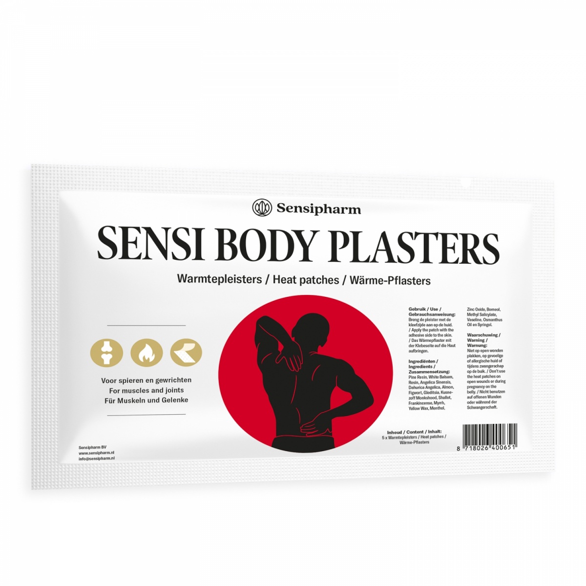 referentie volgens Moment Sensi Body Plasters - 5 x Warmtepleisters - Sensipharm