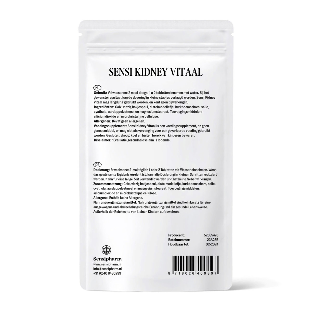 Sensi Kidney Vitaal - 1000 mg. 90 tabl.
