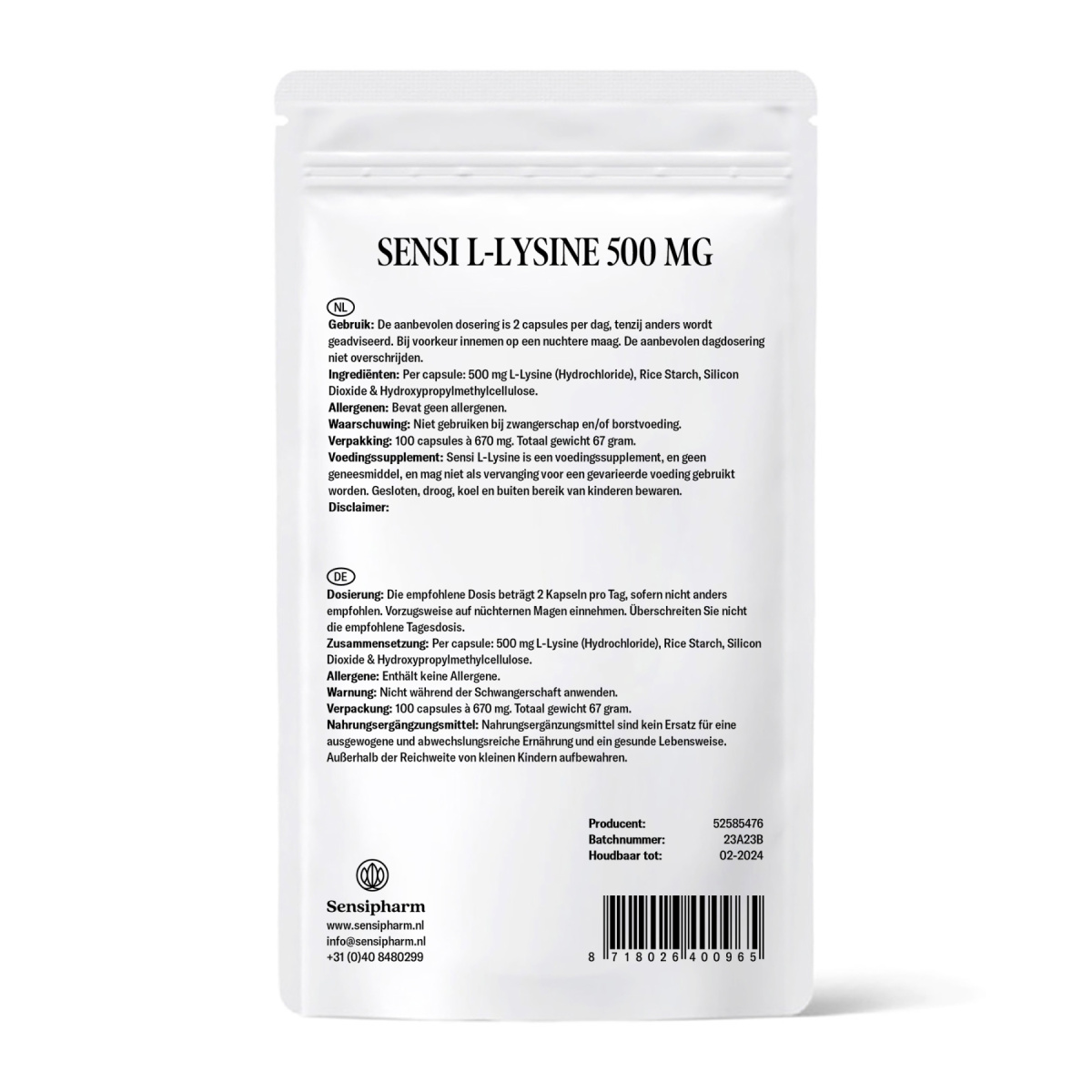 Sensi L-Lysine 500 mg