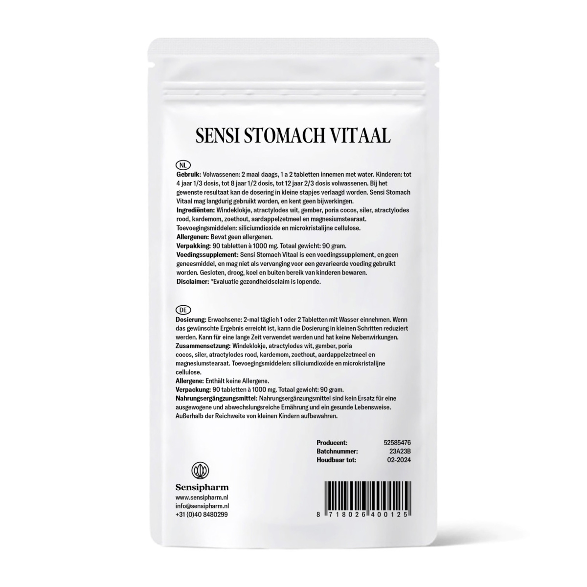Sensi Stomach Vitaal - 1000 mg. 90. tabl. 